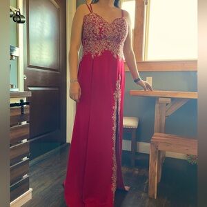 Cocktail Red and Gold Dress size 2X